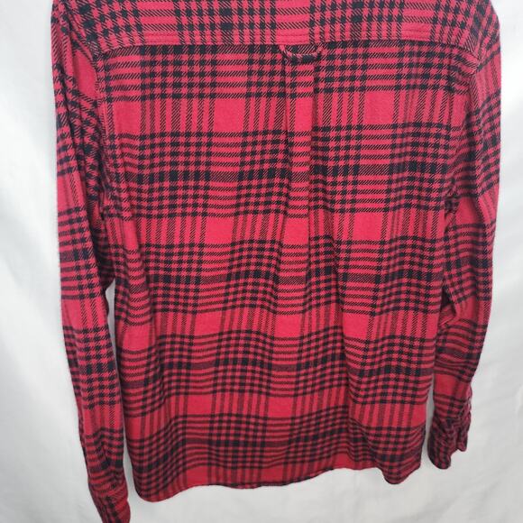 Woolrich Red & Black Plaid Heavy Weight Button Front Men's Flannel Shirt Size M - Picture 11 of 12